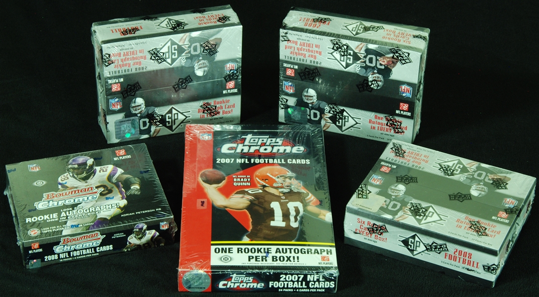 Modern Football Wax Boxes with 2008 Bowman Chrome, 2007 Topps Chrome (5)