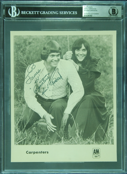 The Carpenters Signed 8x10 Photo (BAS)
