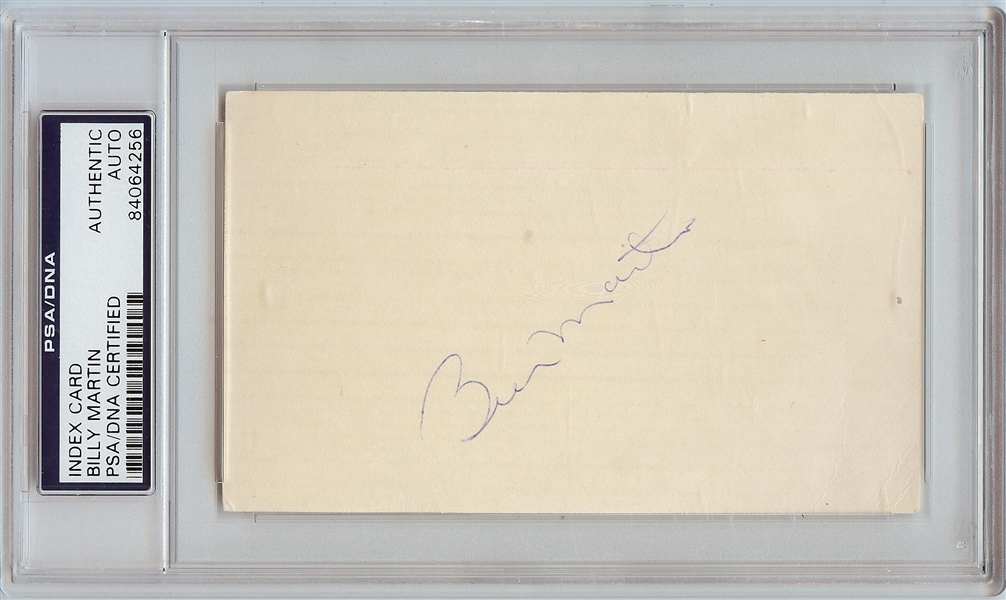 Billy Martin Signed 3x5 Index Card (PSA/DNA)