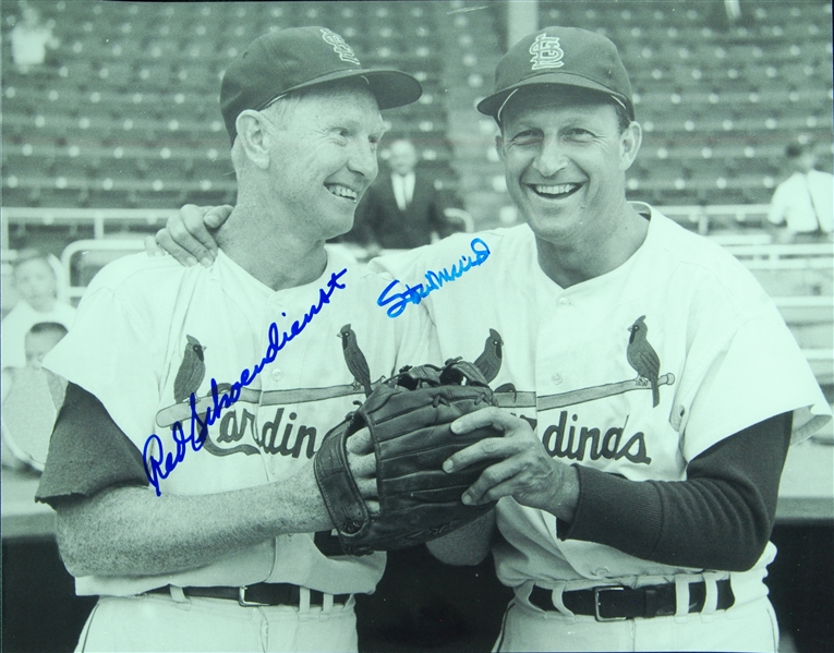 Stan Musial & Red Schoendienst Signed 11x14 Photo (BAS)