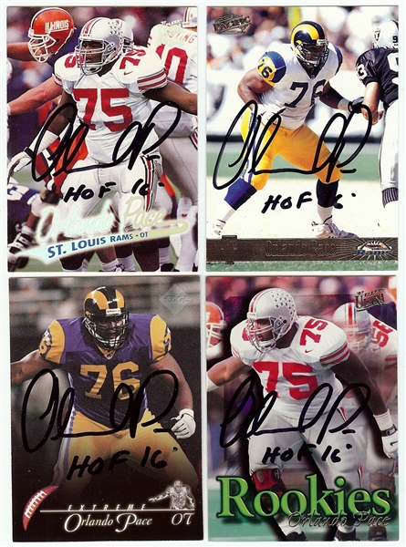 Orlando Pace Signed Trading Cards Group (4)