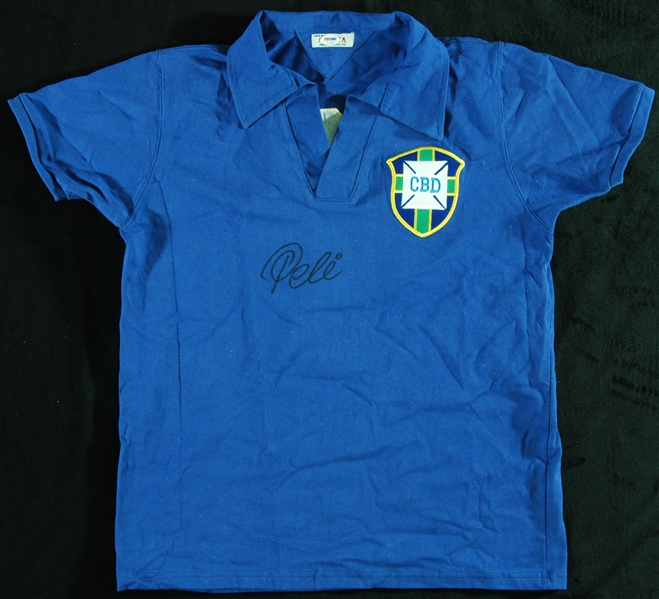 Pele Signed 1958 World Cup Style Jersey (PSA/DNA)