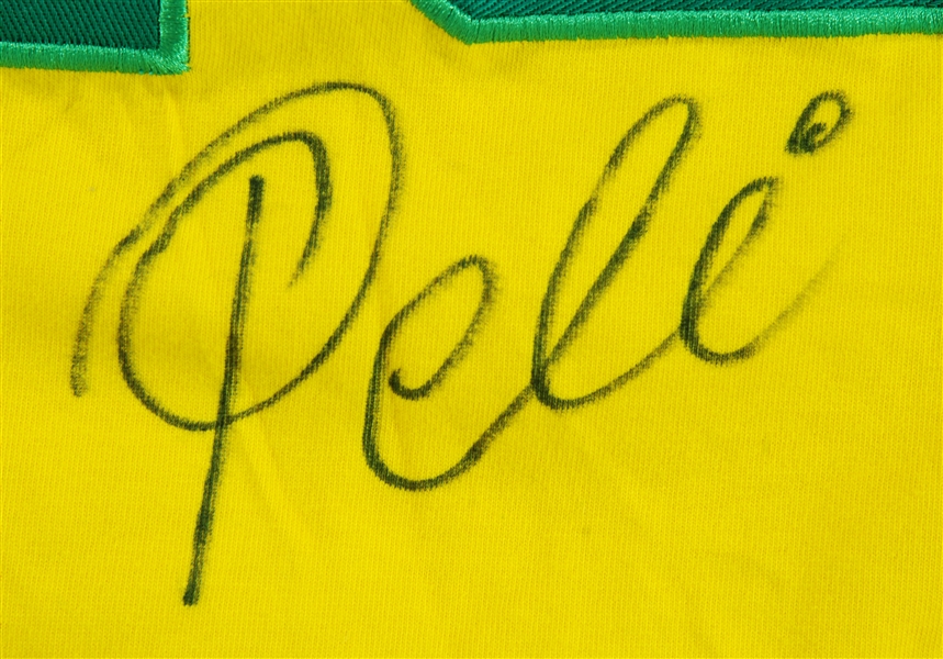 Pele Signed Brazil 1970 World Cup Style Jersey (BAS)