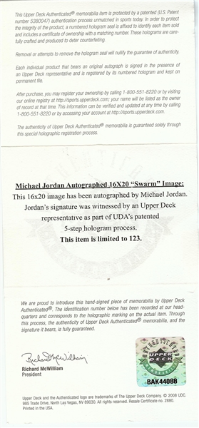 Michael Jordan Signed 16x20 Framed Swarm Photo (41/123) (UDA)