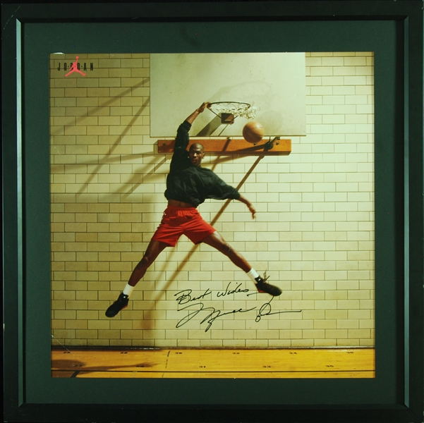 Michael Jordan Signed 24x24 Air Jordan Poster (PSA/DNA)