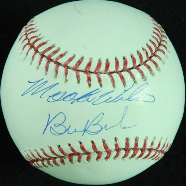 Mookie Wilson & Bill Buckner Dual-Signed OML Baseball (Steiner)