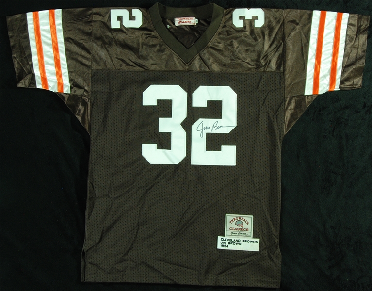 Jim Brown Signed Browns Throwback Jersey (BAS)