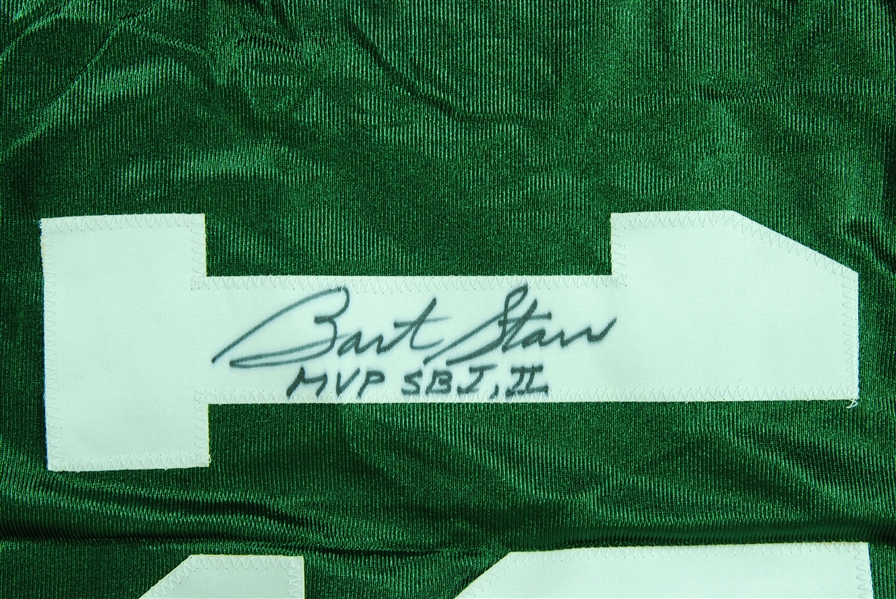 Bart Starr Signed Packers Jersey Super Bowl MVP Inscriptions (BAS)