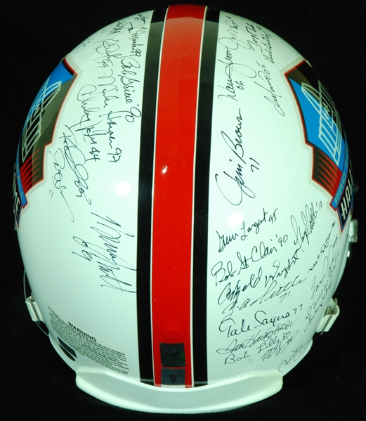 HOFer Multi-Signed NFL Hall of Fame Full-Size Helmet (49) (Mounted Memories) (BAS)