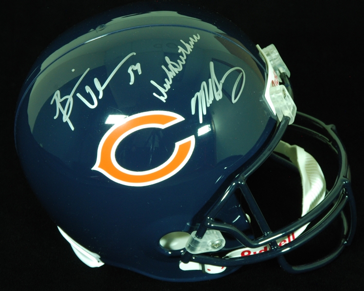 Brian Urlacher, Mike Singletary & Dick Butkus Signed Bears Full-Size Helmet (Schwartz) (BAS)