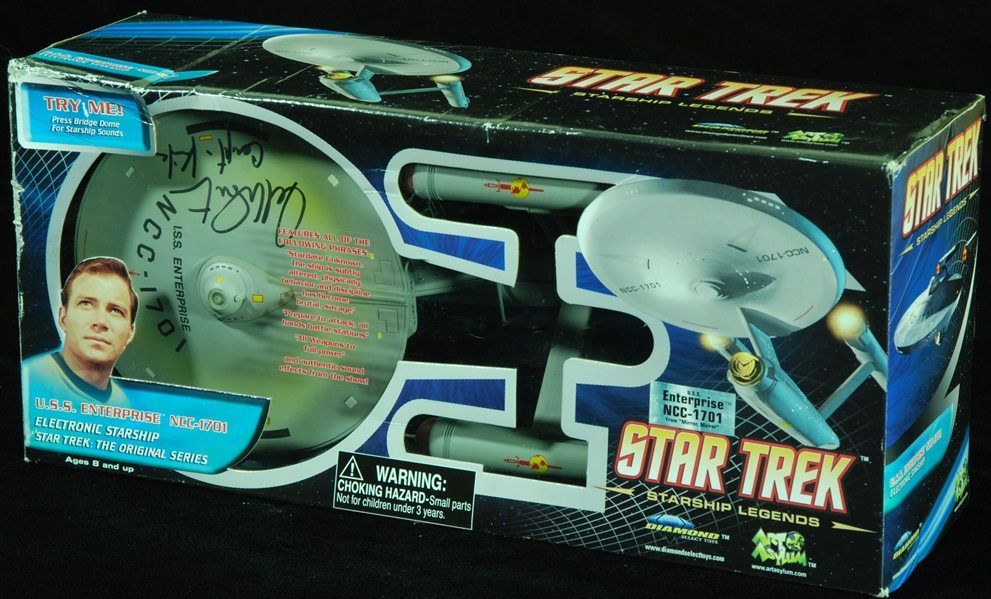 William Shatner Signed Star Trek Enterprise Toy Inscribed Capt. Kirk (NIB) (BAS)