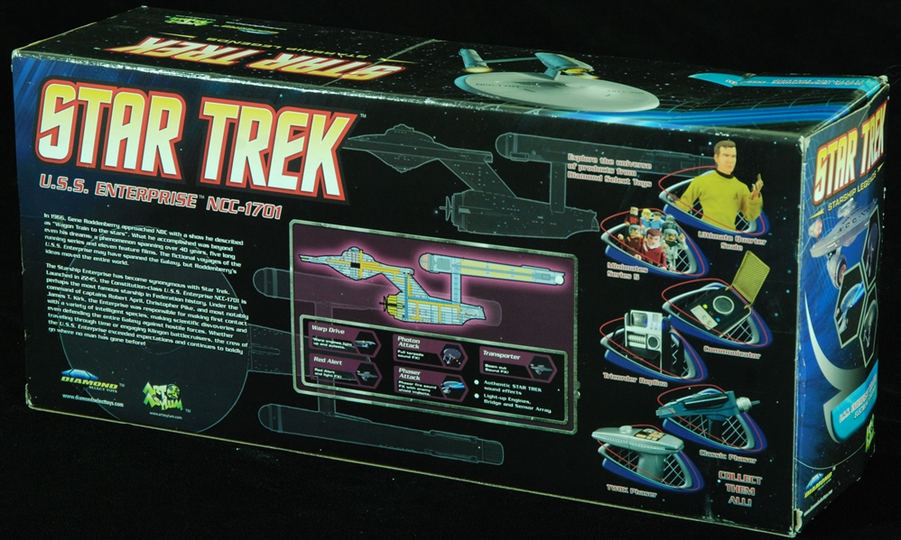 William Shatner Signed Star Trek Enterprise Toy Inscribed Capt. Kirk (NIB) (BAS)