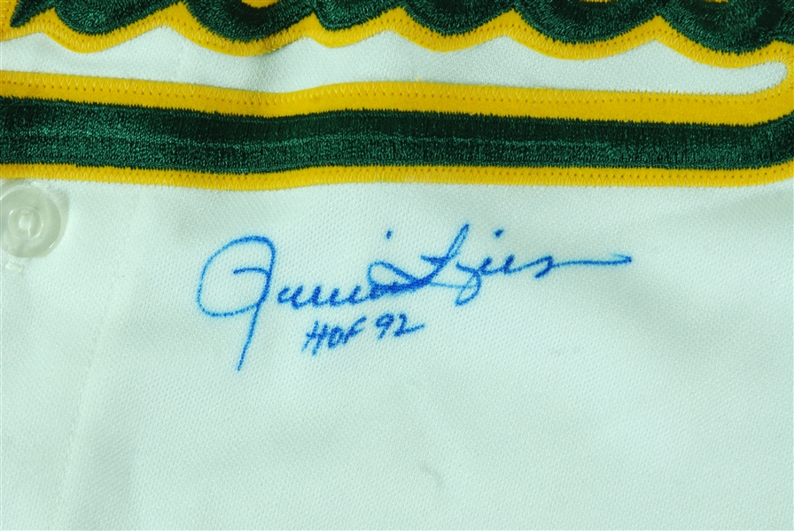 Dennis Eckersley & Rollie Fingers Signed A's Jersey (PSA/DNA)