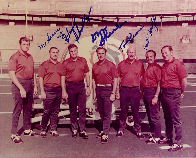 1972 Miami Dolphins Coaching Staff Multi-Signed 8x10 Photo (5) (BAS)