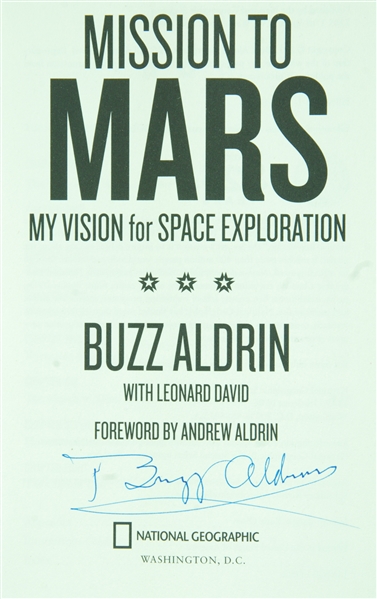 Buzz Aldrin Signed Mission To Mars Book (BAS)