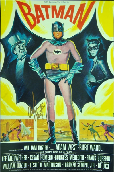 Adam West Signed Replica Batman Poster (BAS)