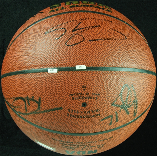 2003-04 Miami Heat Team Signed Spalding Basketball with Wade, Shaq (JSA)