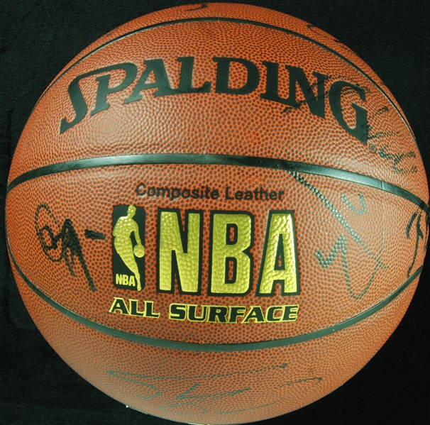 2003-04 Miami Heat Team Signed Spalding Basketball with Wade, Shaq (JSA)