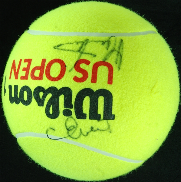 Chris Evert and Martina Navratilova Signed Jumbo Tennis Ball 
