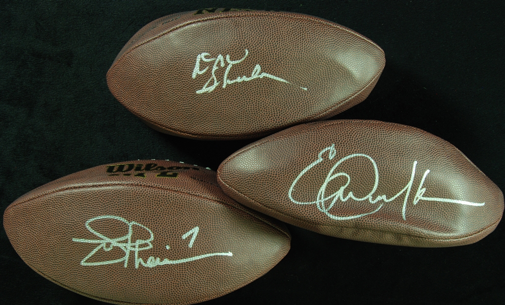Signed Hall of Famer Footballs Don Shula, Dickerson & Theismann (3) (JSA)