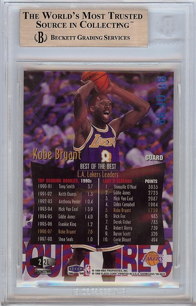 1998-99 Flair Showcase Legacy Collection Row 2 Kobe Bryant No. 2 (98/99) BGS 9.5 