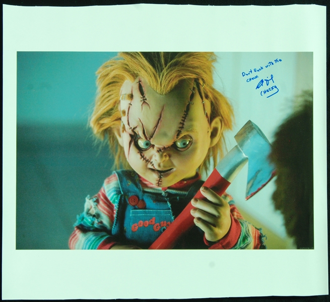 Brad Dourif Signed Oversized Chucky Canvas Print with Unique Inscription (BAS)