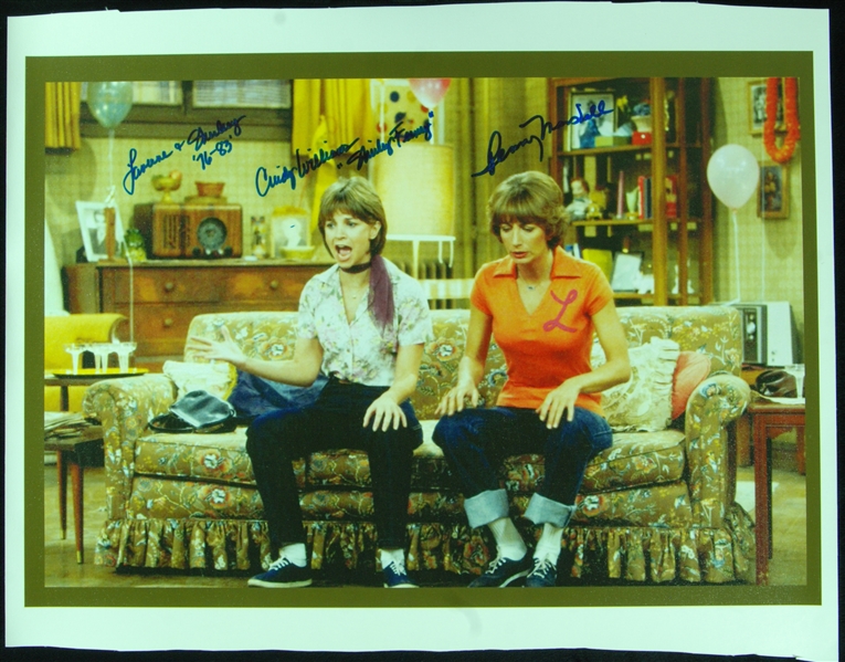 Penny Marshall & Cindy Williams Signed Oversized Laverne & Shirley Canvas Print (BAS)