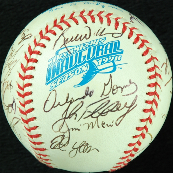 1998 Tampa Bay Devil Rays Team-Signed Baseball (27) (JSA)
