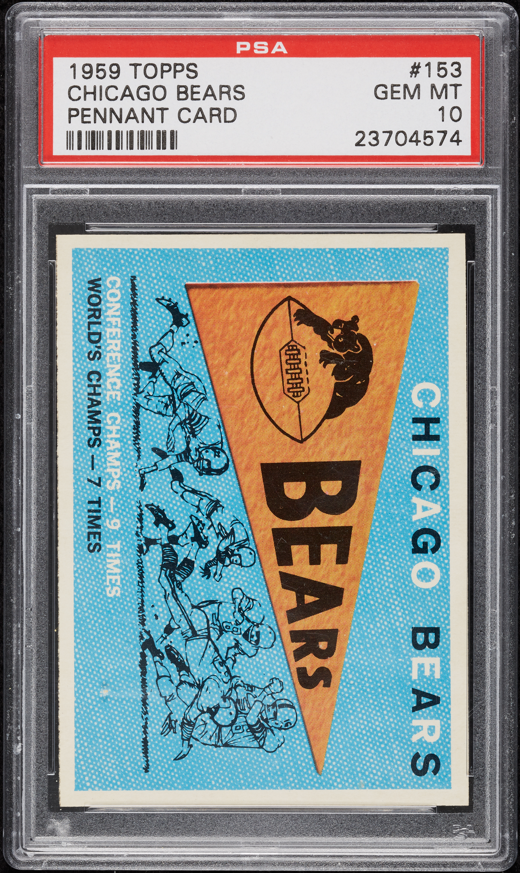 Lot Detail - 1959 Topps Chicago Bears Pennant Card No. 153 PSA 10