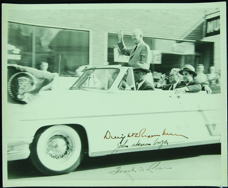 Dwight Eisenhower, John Sherman Cooper & Frank Rose Signed 8x10 Photo (PSA/DNA)