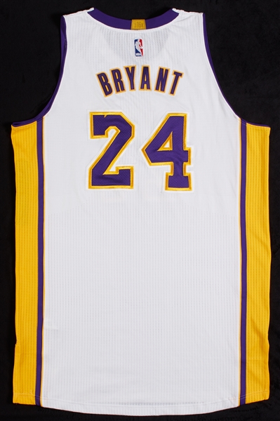 2014-15 Kobe Bryant Game Used Home White Jersey (Resolution Photomatching - 3 games Including Season-High 44 Point Game on 11/16/14)