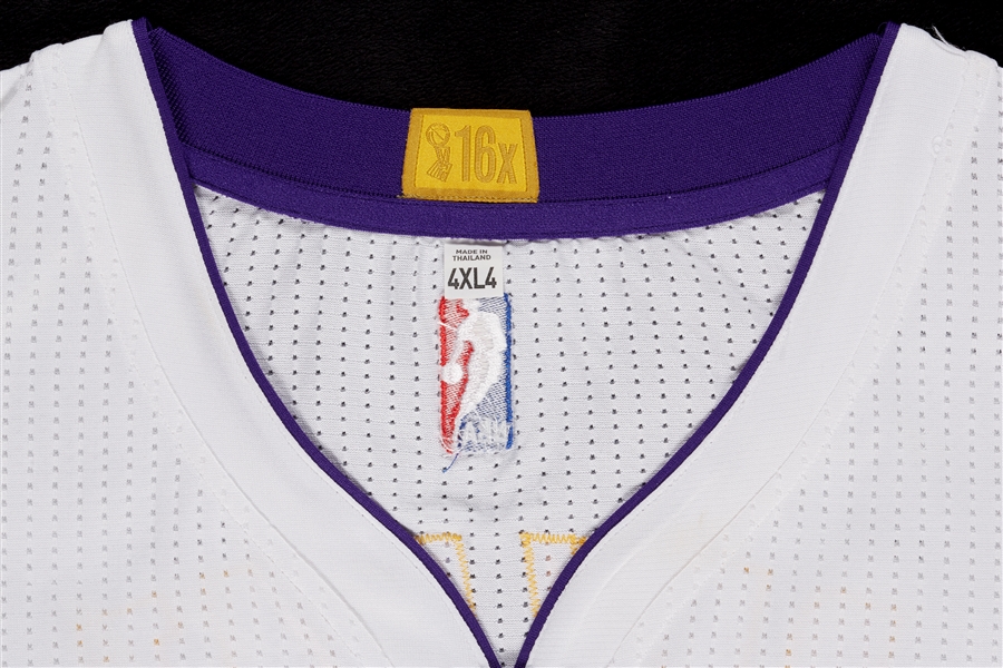 2014-15 Kobe Bryant Game Used Home White Jersey (Resolution Photomatching - 3 games Including Season-High 44 Point Game on 11/16/14)