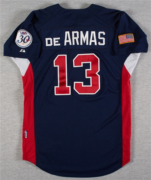 Rolando de Armas 2008 Team USA Game-Used Signed World Baseball Classic Jersey (MLB)