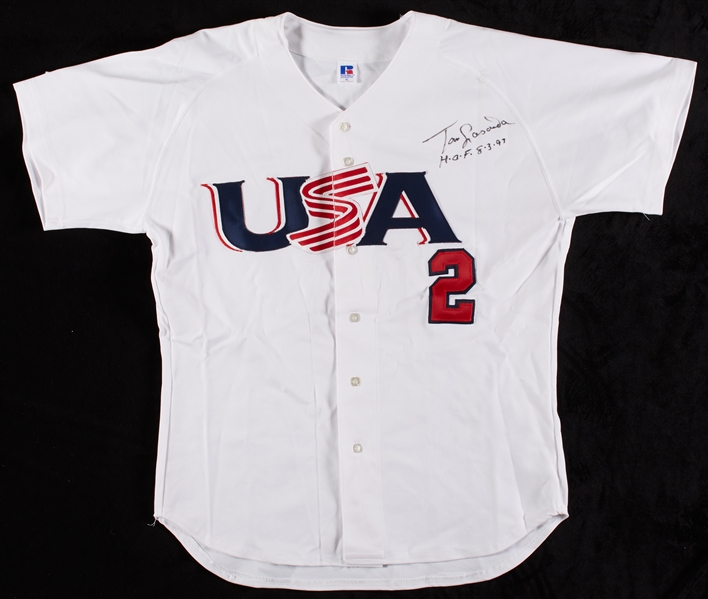 Tommy Lasorda 2000 Team USA Game-Used Signed Jersey (USA LOA)