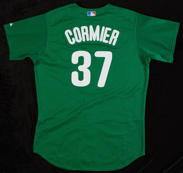Rheal Cormier Game-Used Phillies St. Patrick's Day Jersey