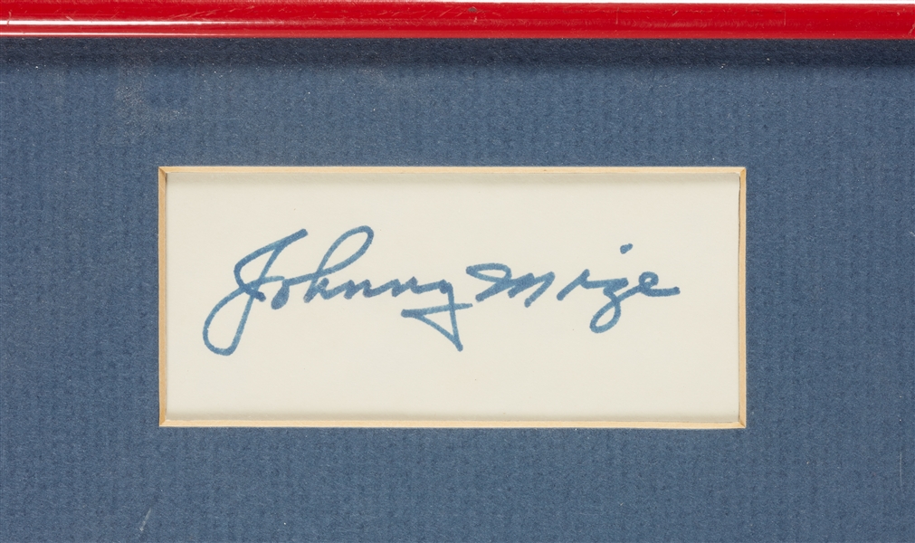 Johnny Mize 1988 Pacific Legends Original Art Display with Cut Signature