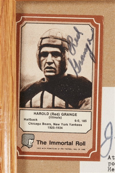 Red Grange Signed 1975 Fleer The Immortal Role & Typed Letter Pair (2)