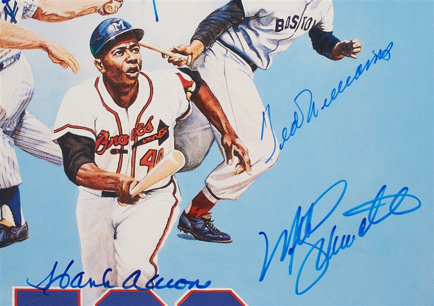 500 Home Run Club Signed Framed Print with Mantle (11) (BAS)