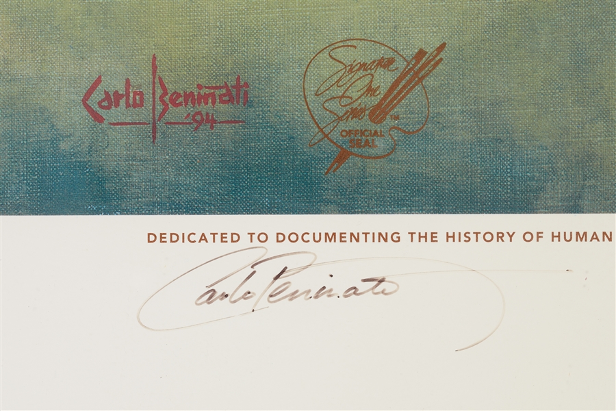 Joe DiMaggio Signed Carlo Beninati Framed Lithograph (JSA)