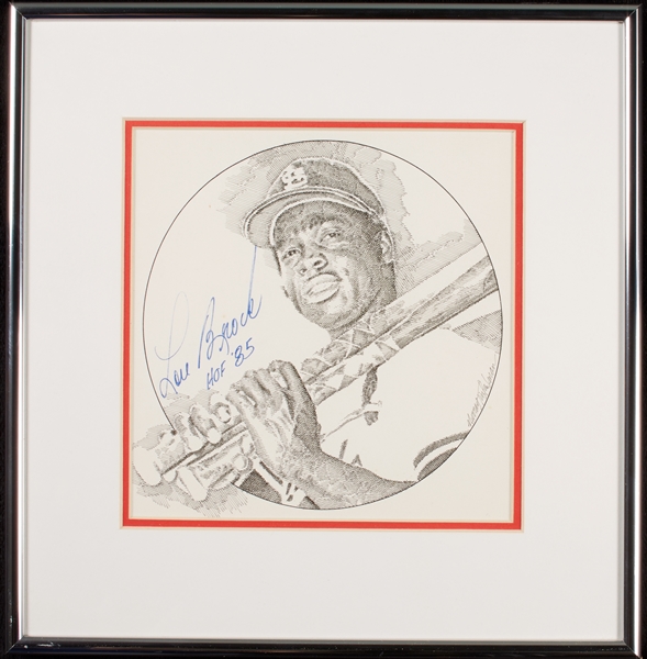 Lou Brock Signed Murray Tinkelman Original Illustration in Frame