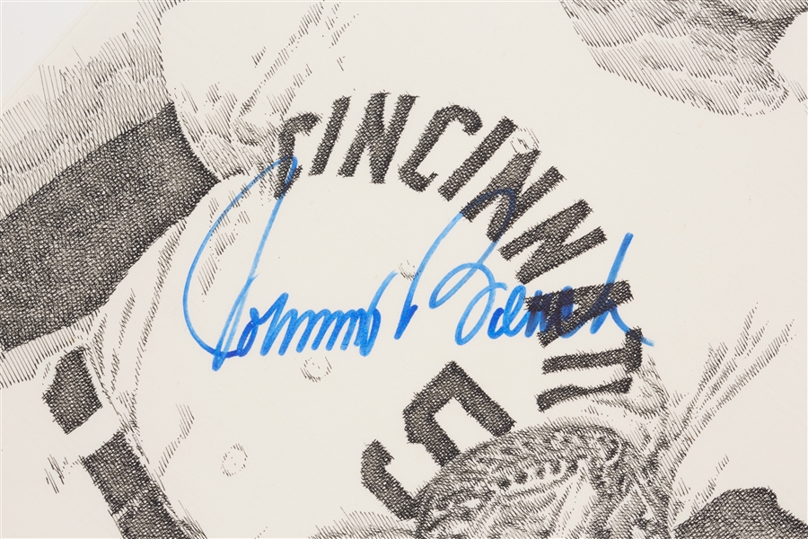 Johnny Bench Signed Murray Tinkelman Original Illustration