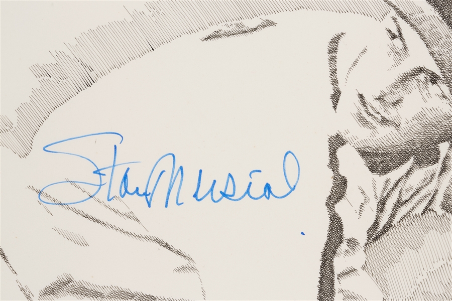 Stan Musial Signed Murray Tinkelman Original Illustration