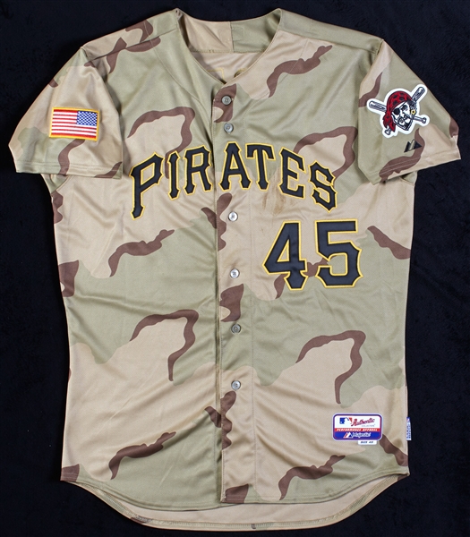 Erik Bedard 2012 Game-Used Pirates Military Style Memorial Day Jersey (MLB)