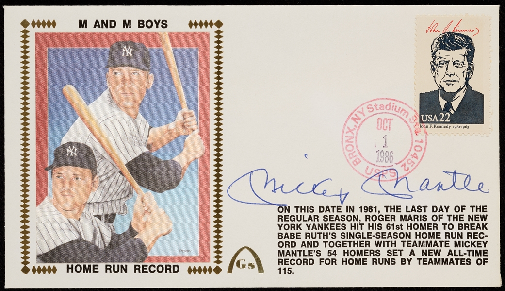 Mickey Mantle Signed Gateway M and M Boys FDC (BAS)