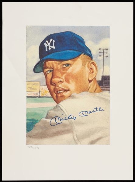 Mickey Mantle Signed 1953 Topps Lithograph (469/2000) (BAS)