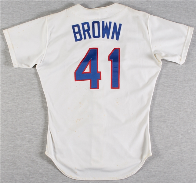 Kevin Brown 1989 Game-Used Rookie Rangers Home Jersey