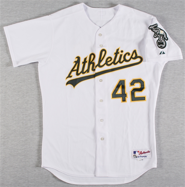Curt Young 2009 A's Game-Used Jackie Robinson Day Jersey (MLB)