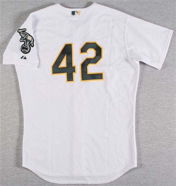 Curt Young 2009 A's Game-Used Jackie Robinson Day Jersey (MLB)