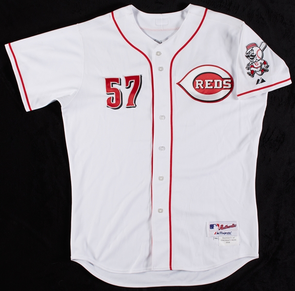 Mike Lincoln 2008 Reds Game-Used Signed Joe Nuxhall Pre-Game Ceremony Jersey (MLB)