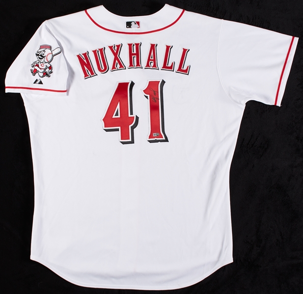 Juan Lopez 2008 Reds Game-Used Signed Joe Nuxhall Pre-Game Ceremony Jersey (MLB)